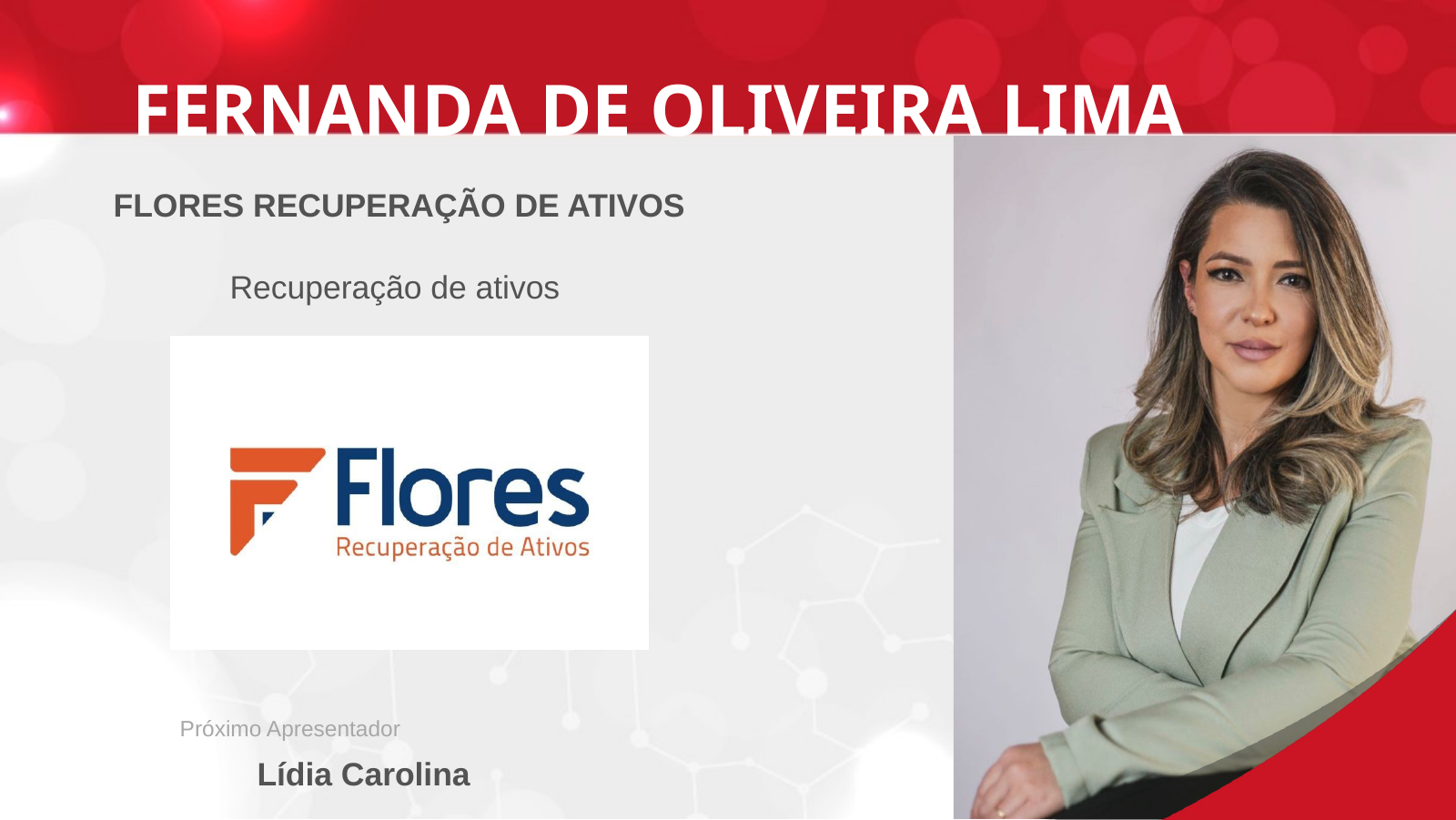 Página de apresentação de Fernanda de Oliveira Lima