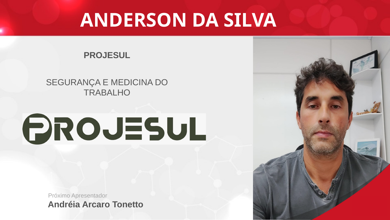 Página de apresentação de Anderson da Silva