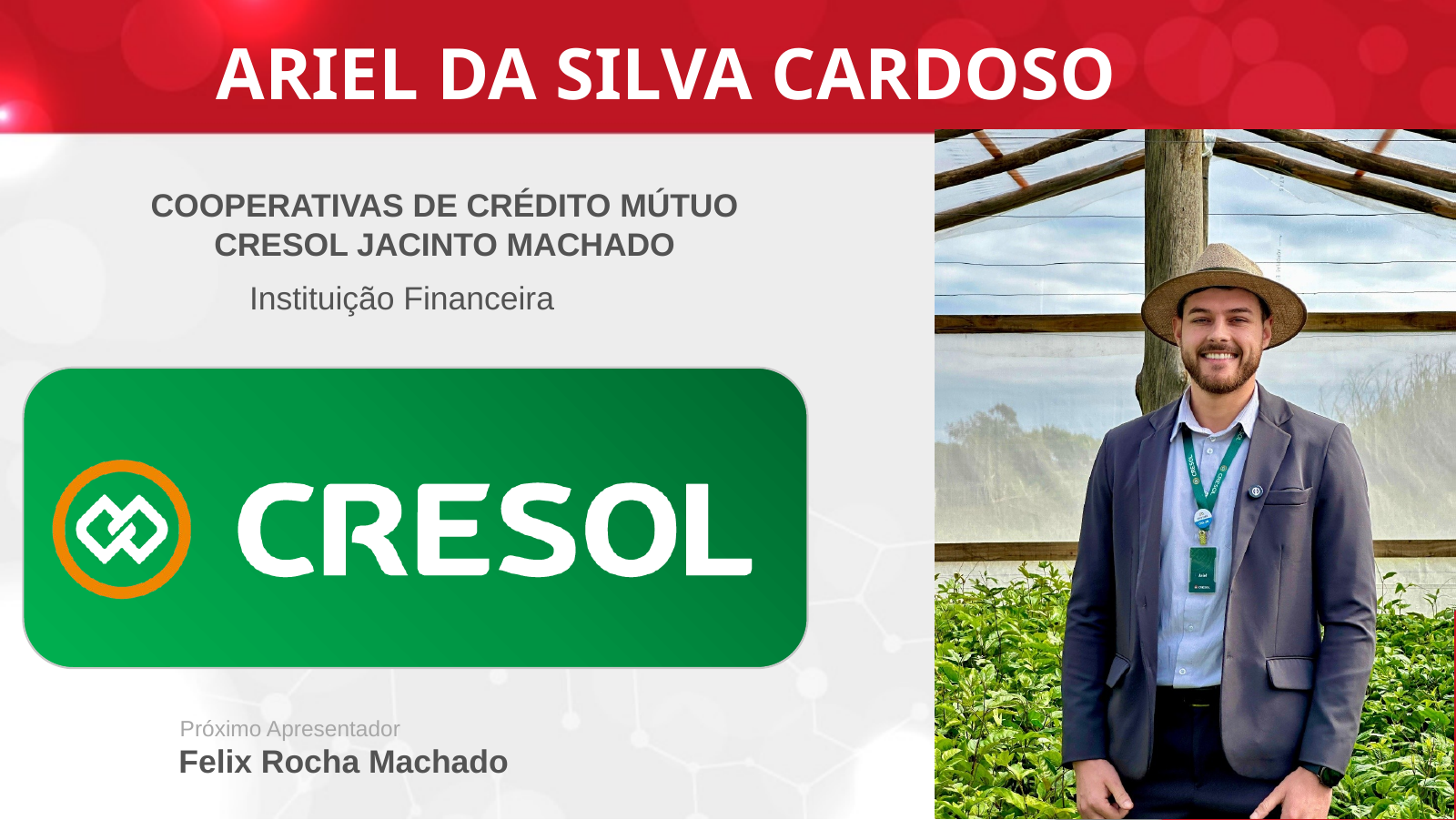 Página de apresentação de Ariel da Silva Cardoso